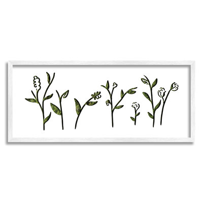 «Spring Bloom Abstract Florals Over Grass», surdimensionnée, encadrée, estampe numérique par Daphne Polselli