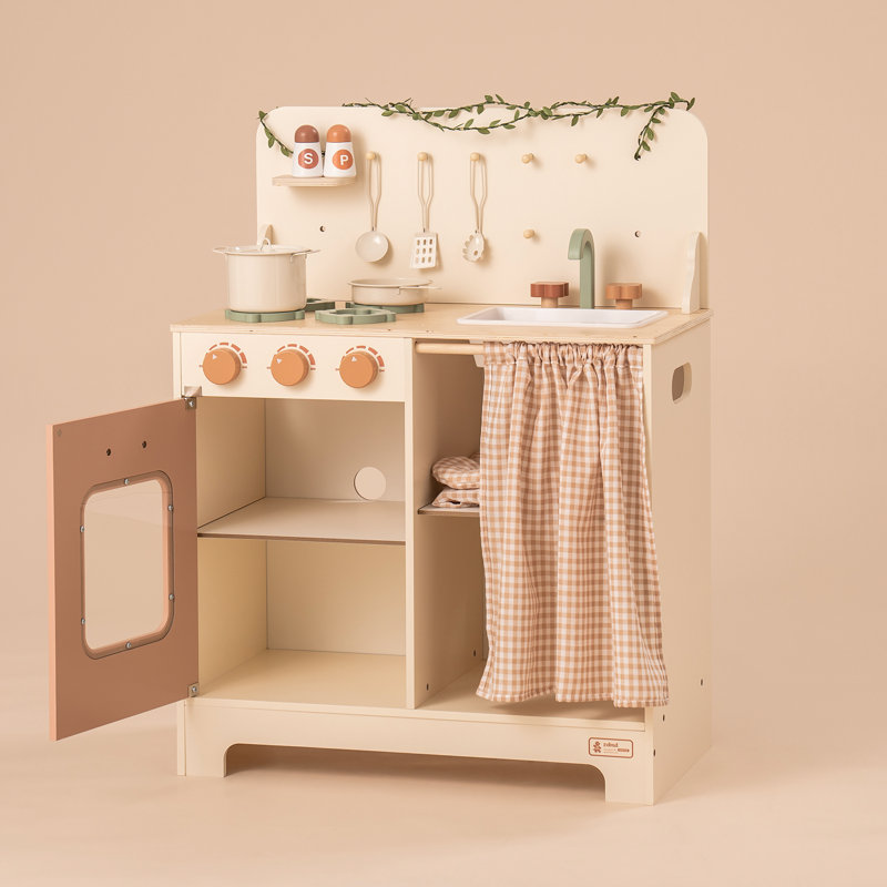 Ensemble de cuisine Kids Play, cuisine de jeu en bois avec ficelle