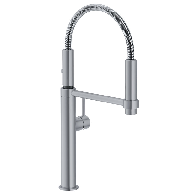 Pescara Pull Out Single Handle Kitchen Faucet, Satin Nickel 