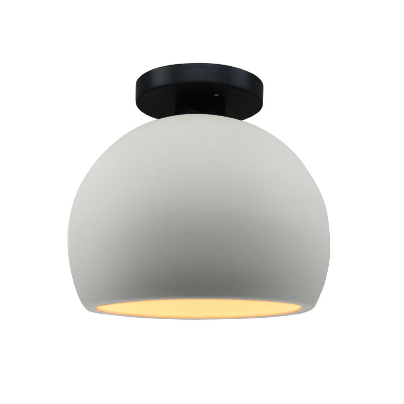 Plafonnier semi-encastré Radiance, H 7 po x l 7 po x P 7 po, Blanc mat / or champagne / nickel brossé, Noir mat