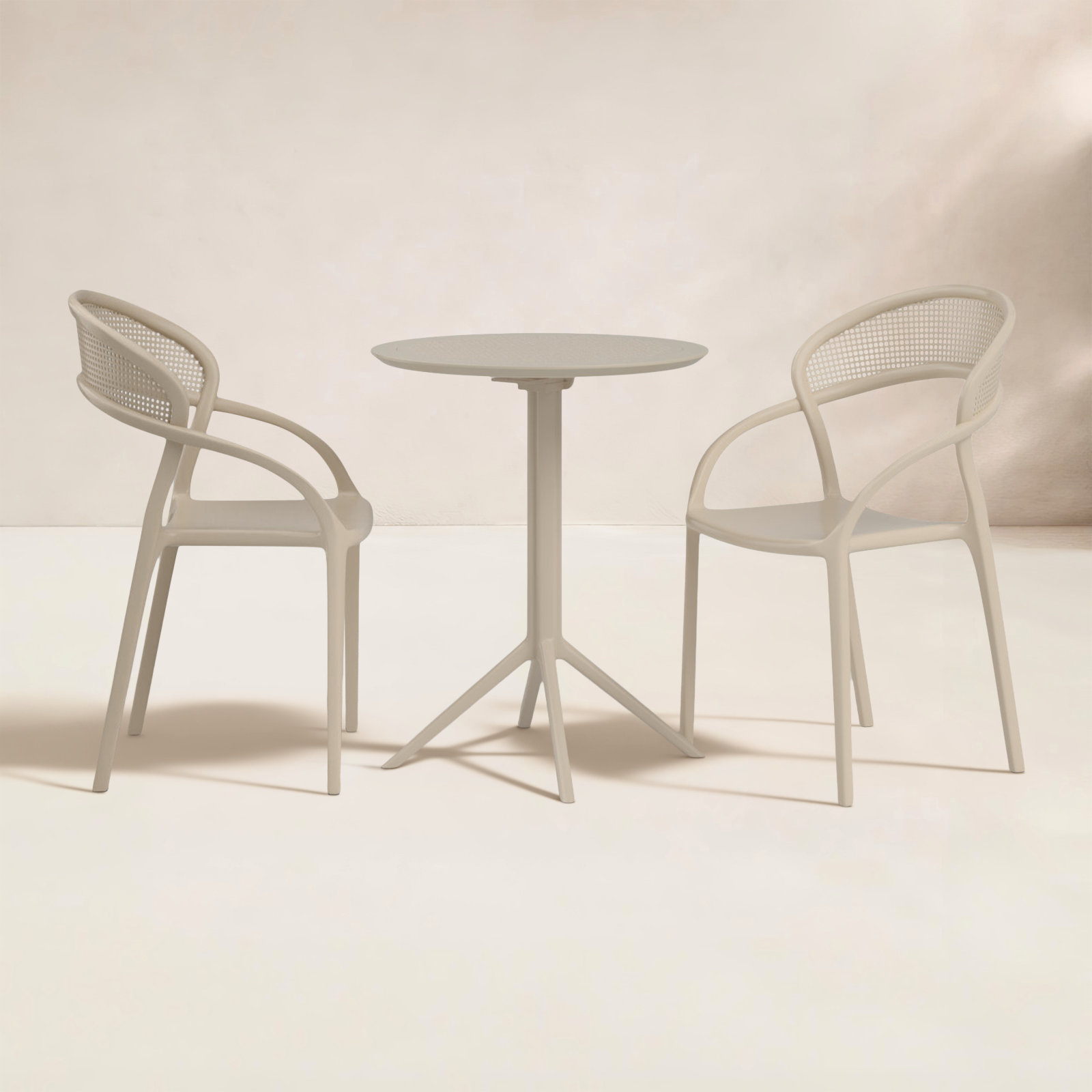 Farrah 24" Patio Bistro Set, Taupe