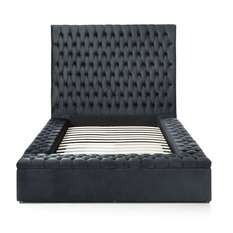 The Kaydell Black Queen Upholstered Panel Bed With 2 Storage Drawers, Roll  Slats is available at Complete Suite Furniture, serving the Pacific  Northwest.