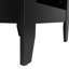 Élégante table d'appoint contemporaine en faux bois noir avec tiroir et rangement