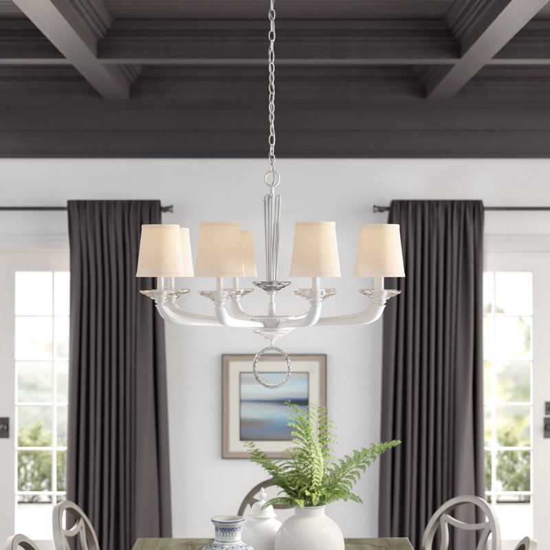 Emilea 8 - Light Glass Chandelier, White