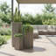Pot de fleurs hexagonal à colonne MD - gris brun-1788981545