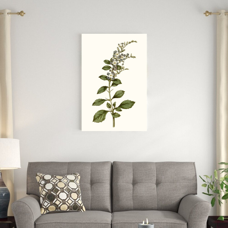 «Soft Blue Botanicals I» par Curtis - impression sur toile tendue, H 36 po x l 24 po