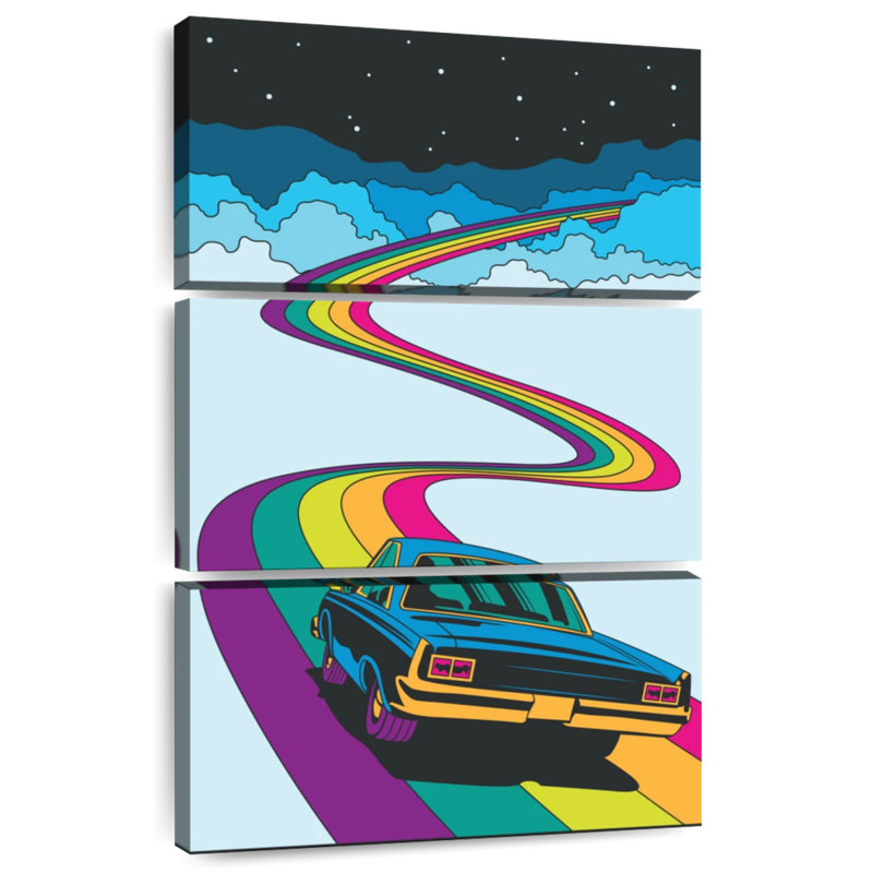 Voiture Rainbow Road, H 45 po x l 28 po