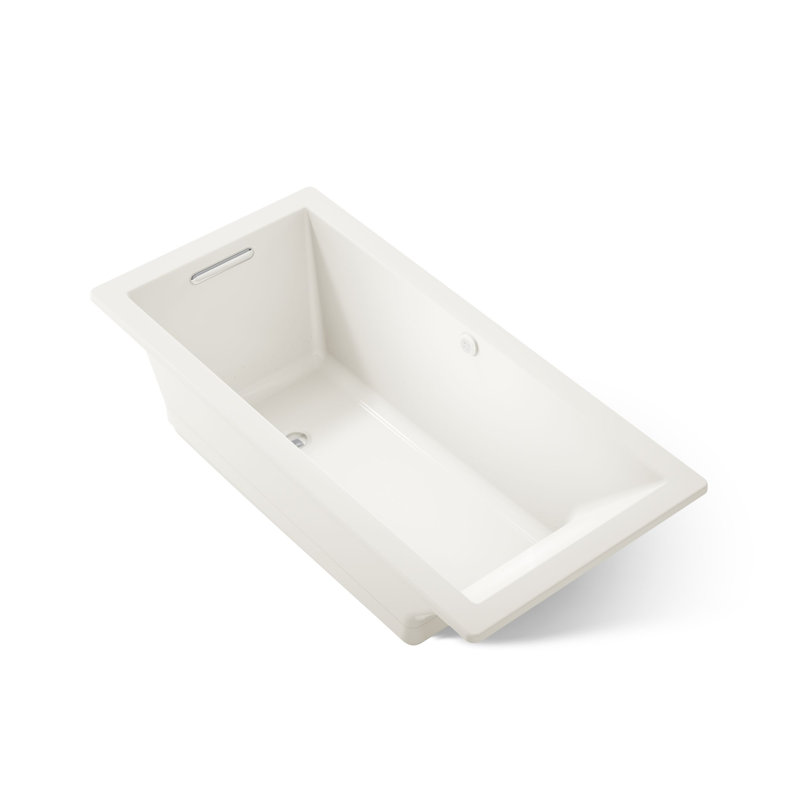 Underscore 65" x 32" Drop In or Undermount Heated Whirlpool Acrylic Bathtub with Heater, Thunder Gray