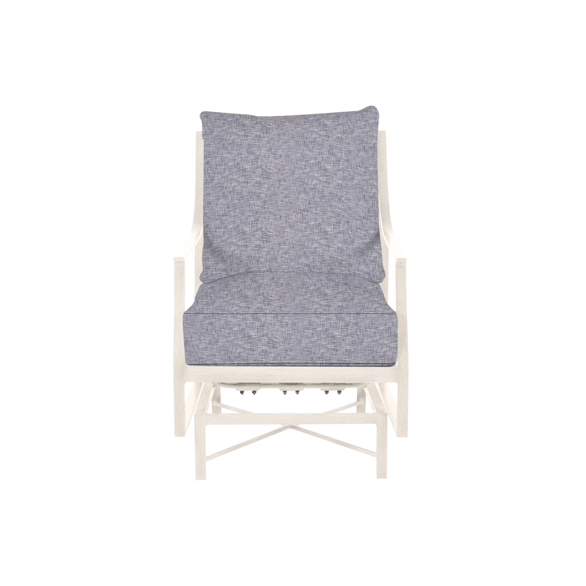 Monaco Wrought Aluminum Outdoor Spring Lounge Chair, Welt, Linen Navy, Slate Gray