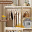 Organisateur de rangement portatif pour garde-robe pour vêtements, 6 portes magnétiques, 6 cubes et 2 tringles, armoire de rangement pour garde-robe