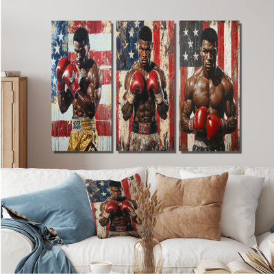 Rouge et blanc Sport Boxing Apollo Creed I - Collection d'art mural de boxe sportive