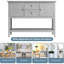 Buffet buffet avec 2 tiroirs et 2 armoires, gris