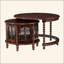 Table basse vintage rétro, six portes décoratives en forme de bambou et pieds rétro perlés