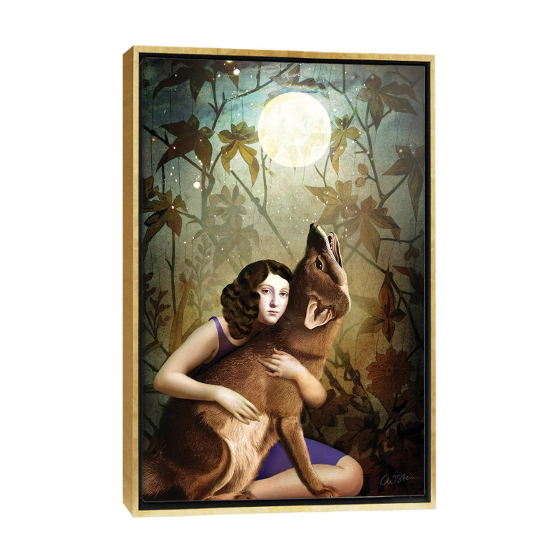 La lune II par Catrin Welz-Stein - reproduction, H 26 po x l 18 po x 1,5 po, Toile encadrée d'or, Pas de tapis