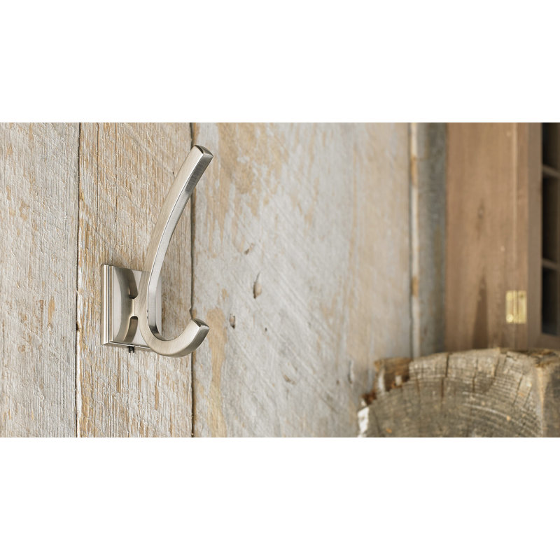Transitional Metal Wall Hook, Brushed Nickel