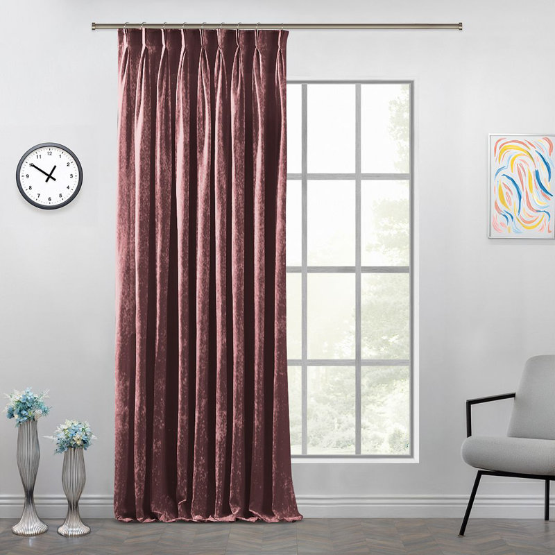 Room Darkening Single Curtain Panel, 130cm Width x 295cm Drop, Coral