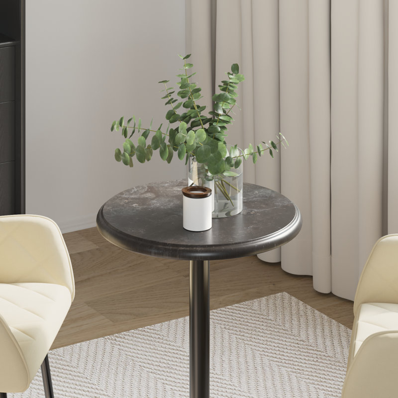 Table basse Edmanda, Noir, 23,6 po de diamètre
