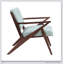Chaise d'appoint Mid-Century moderne avec coussins moelleux, accoudoirs inclinés et structure en bois massif robuste - parfaite pour un salon confortable, une chambre à coucher ou un siège de bureau
