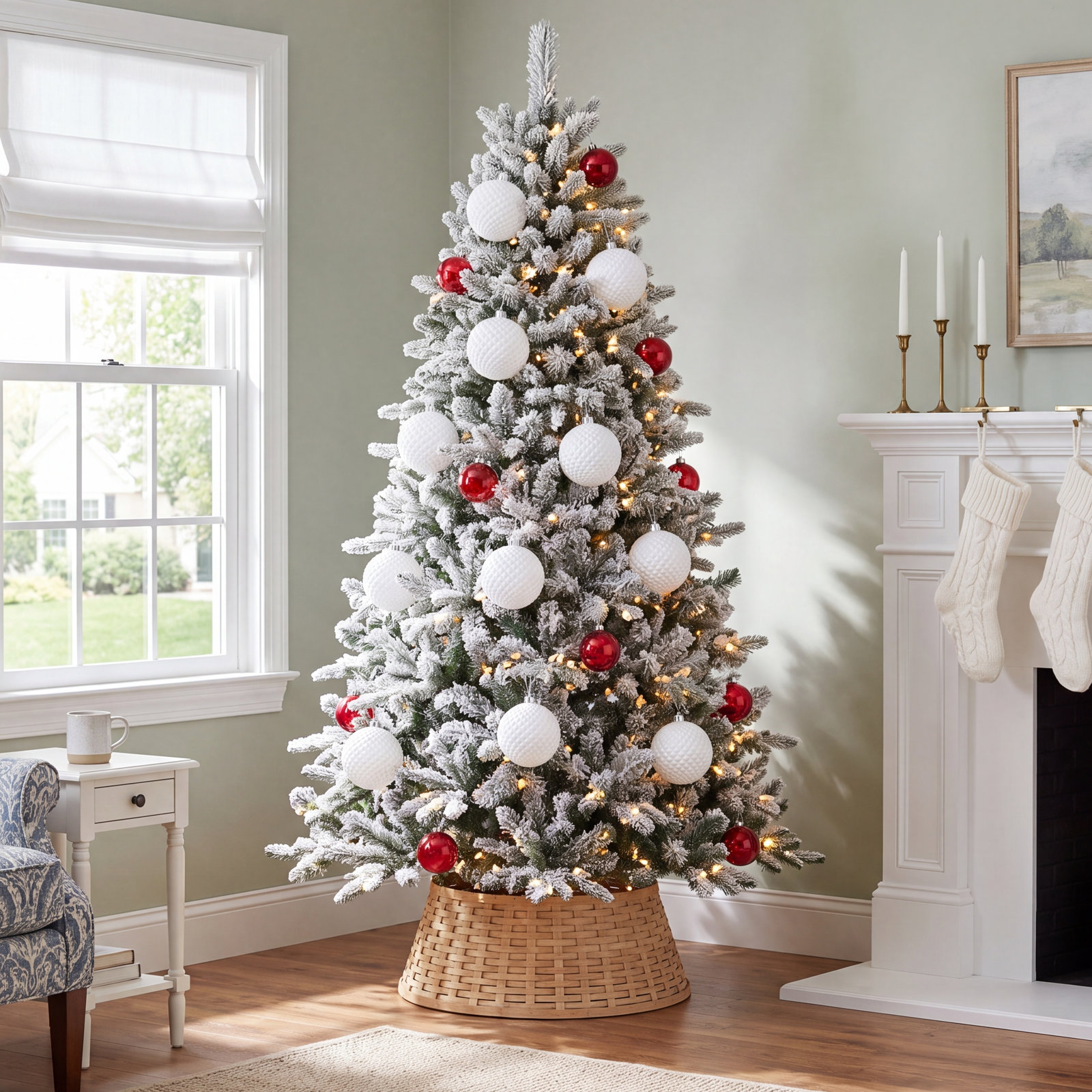 Shatterproof Bauble, White, 4" H x 4" W x 4" D
