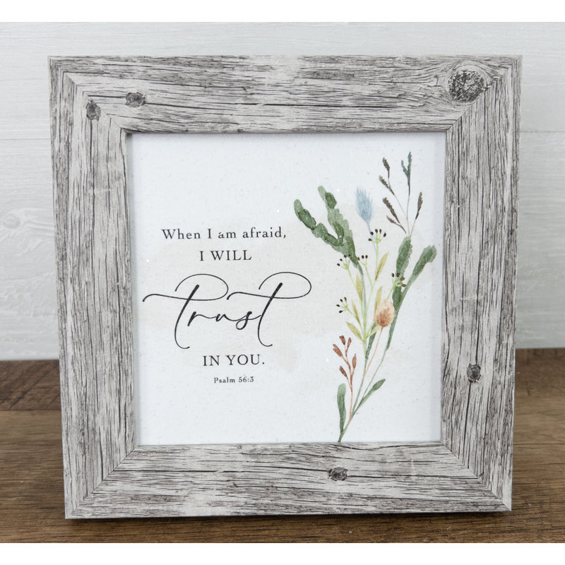 «When I Am Afayez I Will Trust In You», art textuel encadré sur papier