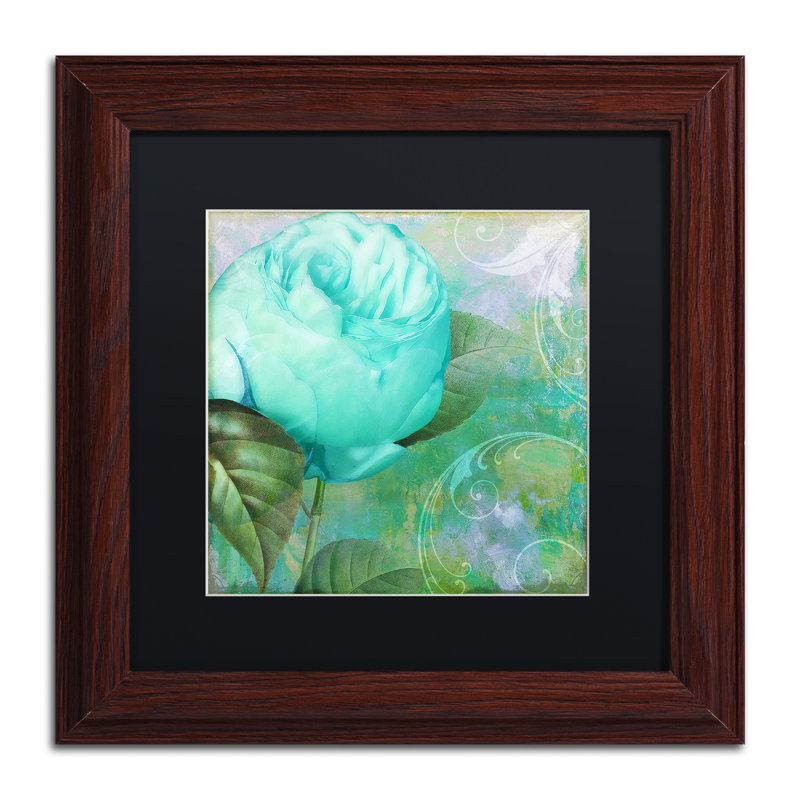 Jadaya «Aqua Rose I», impression encadrée, H 11 po x l 14 po x P 0,5 po, Noir
