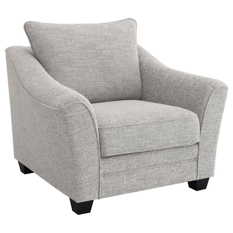 Fauteuil Kito, tissu gris clair moderne de 39 pouces, accoudoirs inclinés