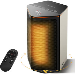 1500w Portable Electric Space Heater With Thermostat, 70° Oscillation, 5 Modes, 12h Timer,