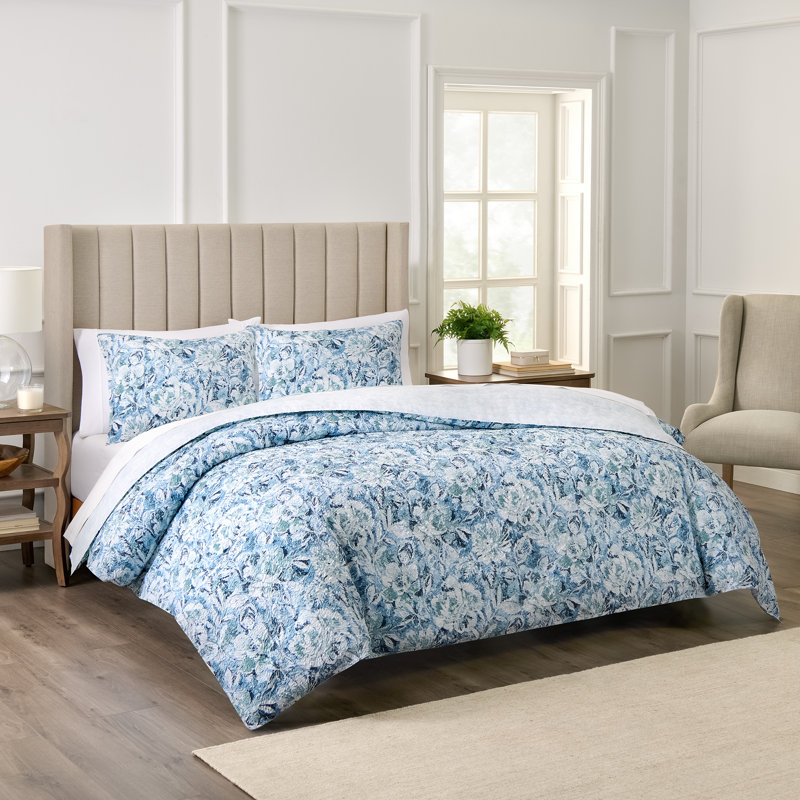 Waverly Hayden Microfiber Percale Comforter Set, King Comforter + 2 Shams, Abstract