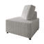 Ensemble de 6 chaises modulaires en velours gris clair, coin et repose-pieds-589044335