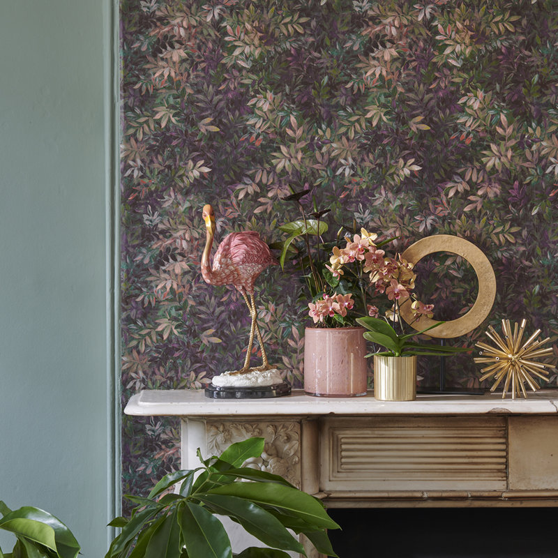 Congo Exotica 2 10.05m x 52cm Textured Wallpaper Roll, Amethyst/Emerald