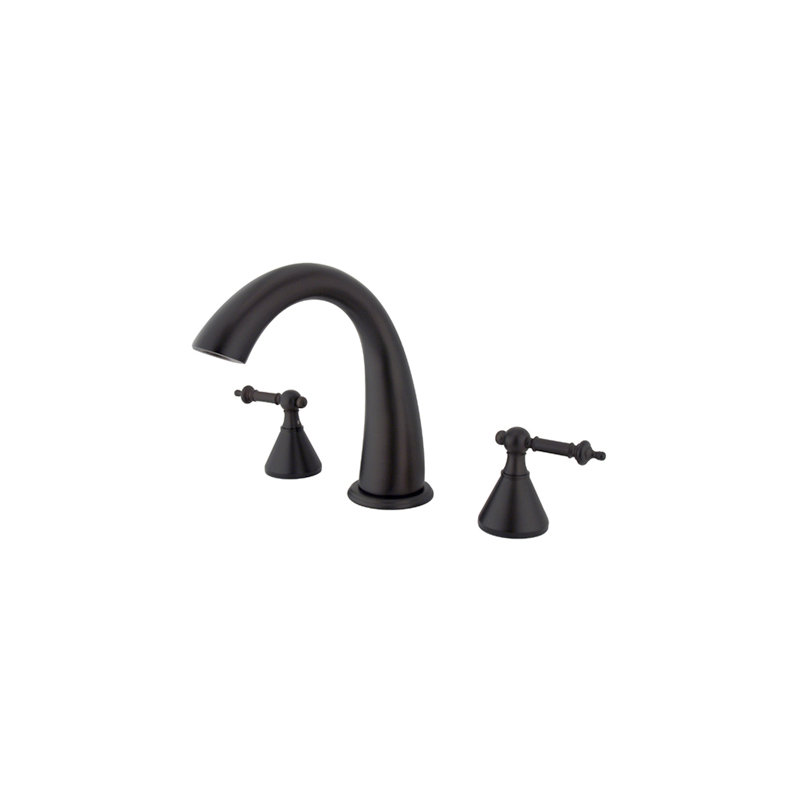 Templeton Double Handle Deck Mounted Roman Tub Faucet, Oil Rubbed Bronze