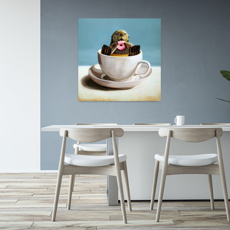 Loutre délicieuse art urbain contemporain, H 32 po x l 32 po