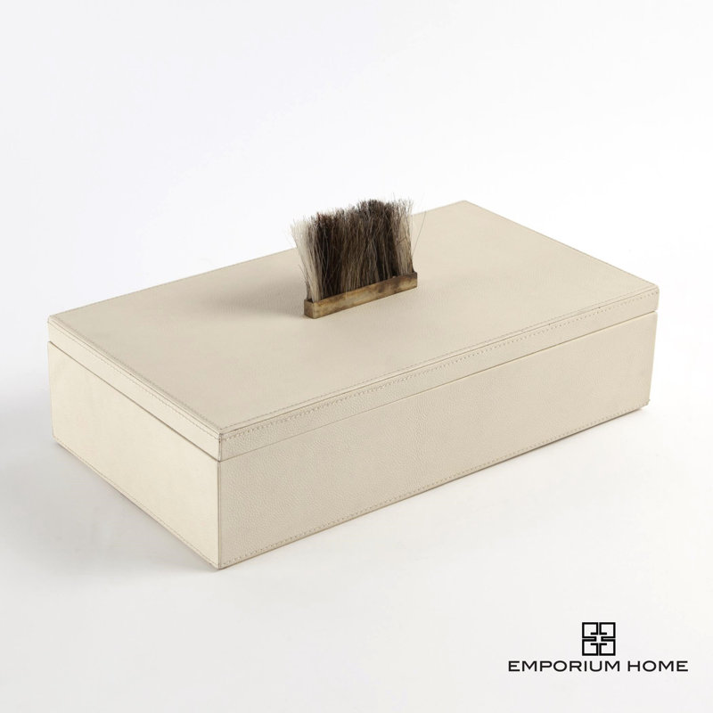 Boîte décorative en cuir Emporium Home, Blanc