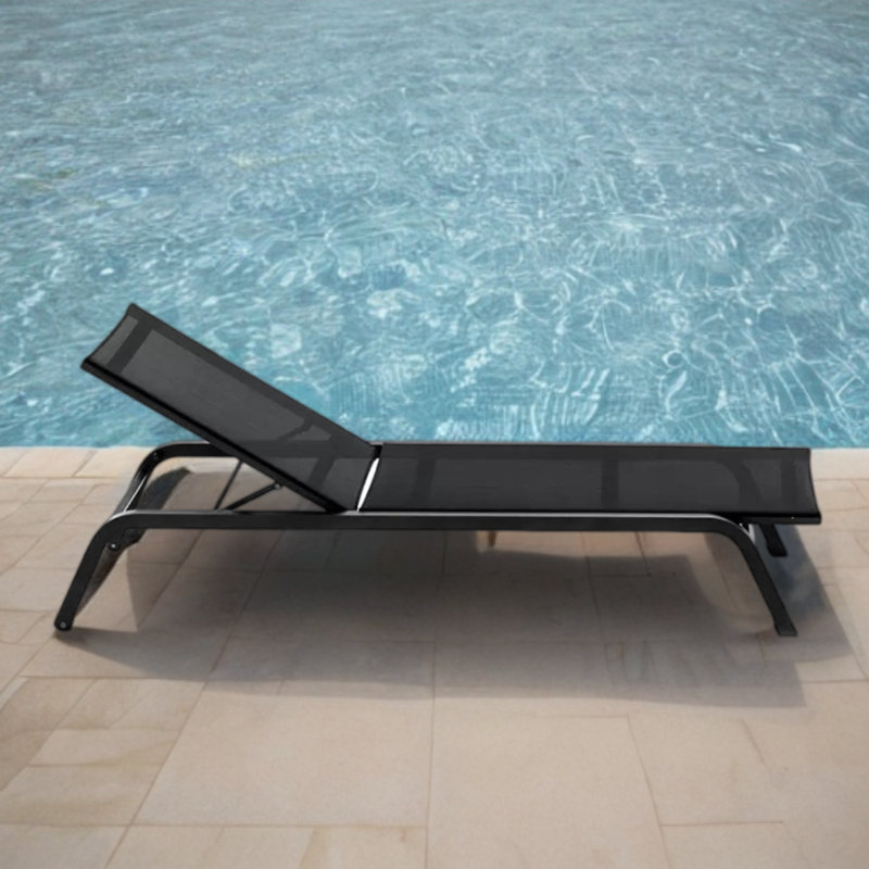 Adjustable Outdoor Lounge Chair Aluminum Frame Outdoor Chaise Lounge
