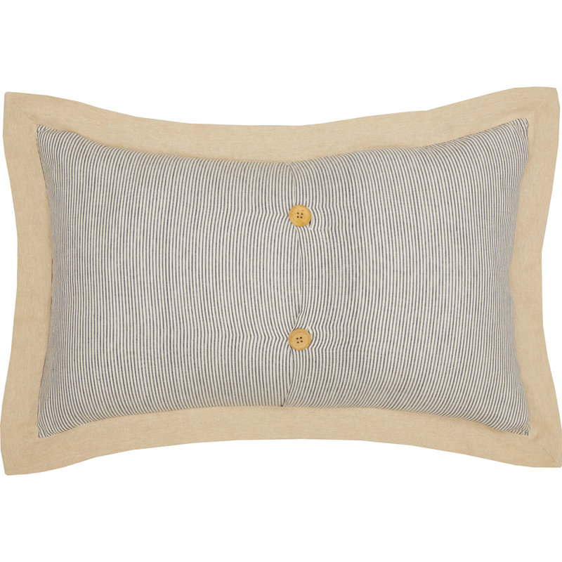 Ashmont Tan Embroidered Cotton Lumbar Throw Pillow