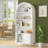 71" Arched Bookshelf, 5-Tier Arch Bookcase with Storage, Modern Farmhouse Book Shelf with Adjustable Shelves ＆Sliding Tambour Doors-253042268