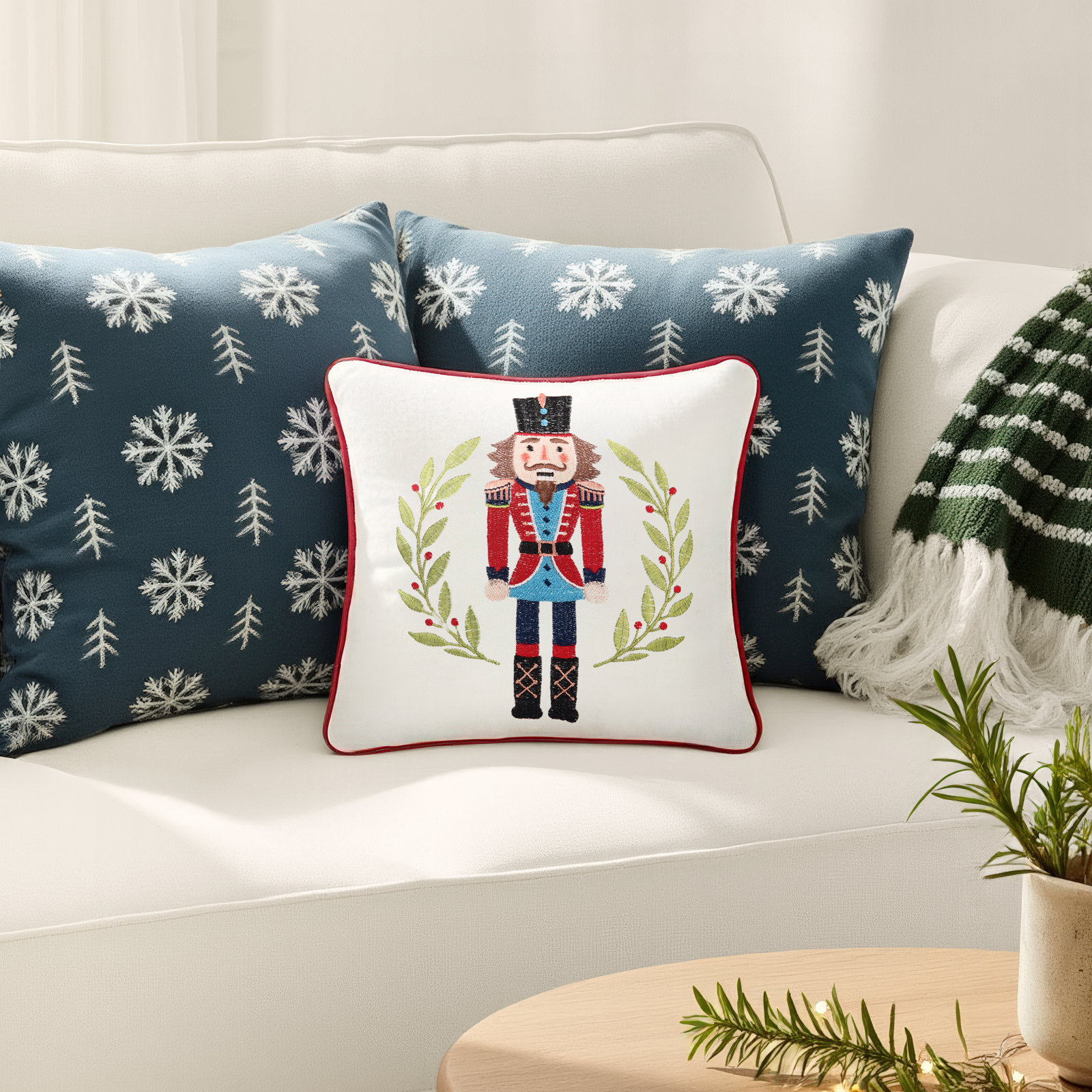 10" x 10" Nutcracker Throw Pillow