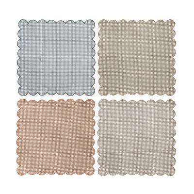 Multicolore ensemble de serviettes festonnées en coton 4 pièces