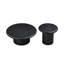Ensemble de 2 tables basses rondes modernes avec placage de bois, tables d'appoint gigognes pour salon, noir
