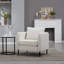 Chaise d'appoint Mid-Century moderne en velours - Canapé simple confortable avec 1 coussin et pieds en métal