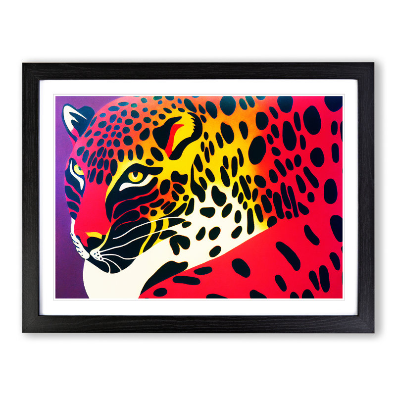 Spirited Leopard Abstract - Framed Print, Black, 34cm H x 46cm W x 2cm D