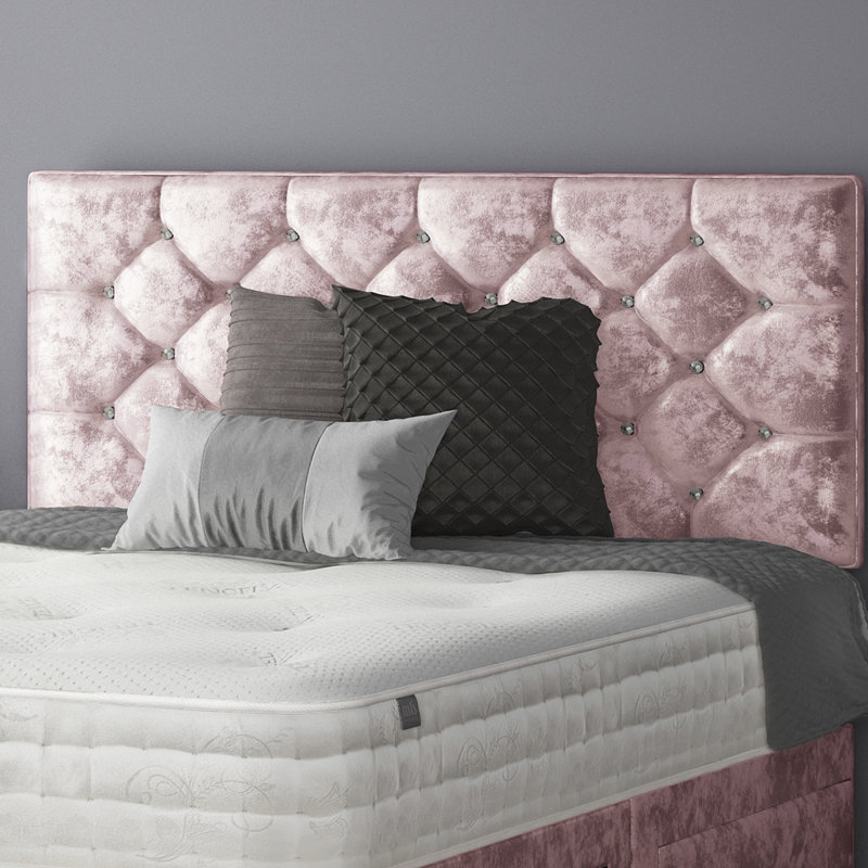 Farallones Upholstered Headboard, Pink, Double (4'6)