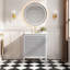 Fully Assembled 36''  Grey Freestanding Single Sink Bathroom Vanity with 2 Handle Sets and Engineered Marble Top-131580512