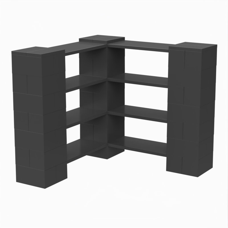 Étagère de coin à 4 niveaux, Gris foncé