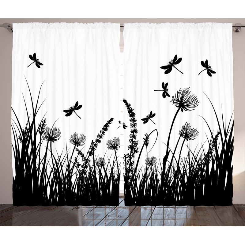 Cripe Semi Sheer Curtain Pair, 54" W x 90" L