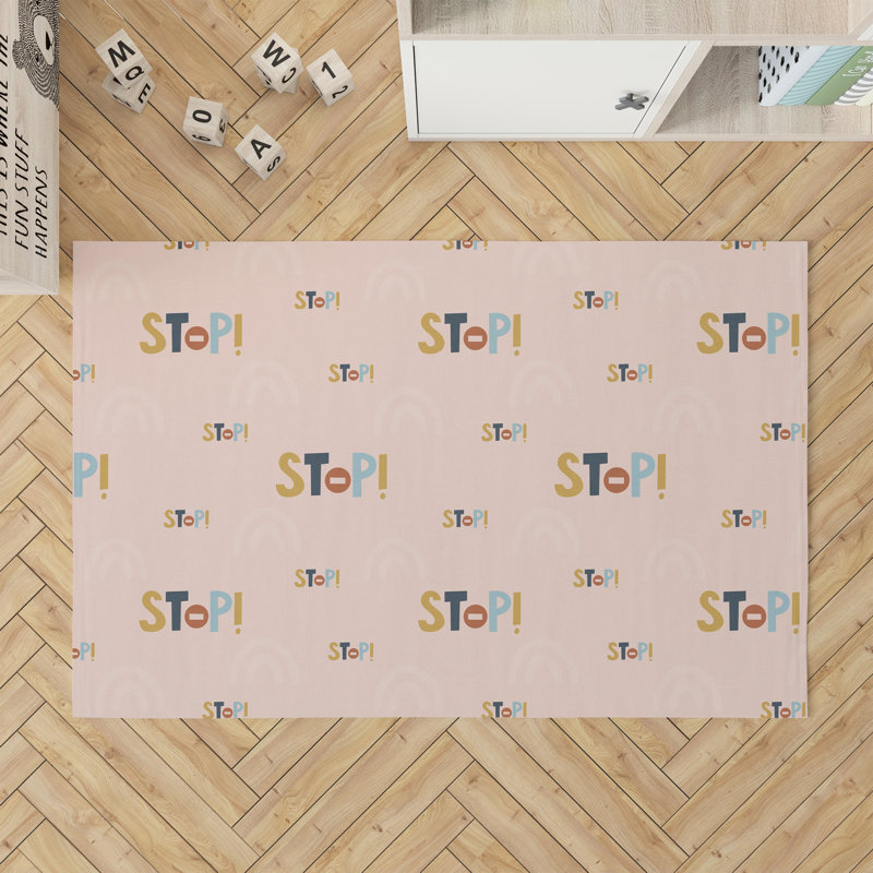 Tapis de jeu pour enfants Stop Slate, Rectangulaire 3 pi x 5 pi, Rose