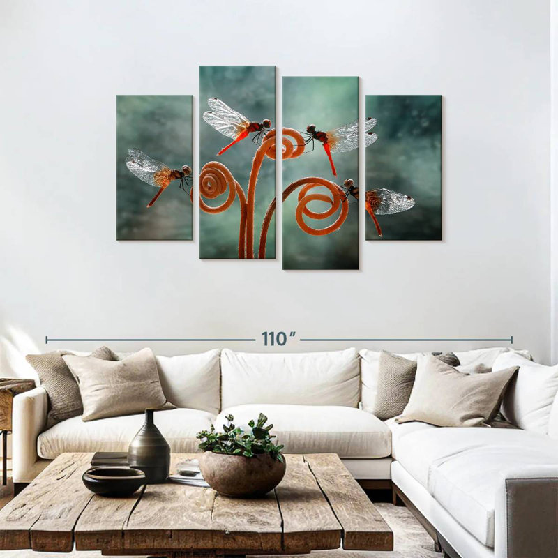 Brampt Perching Dragonflies, 48"H x 75"W