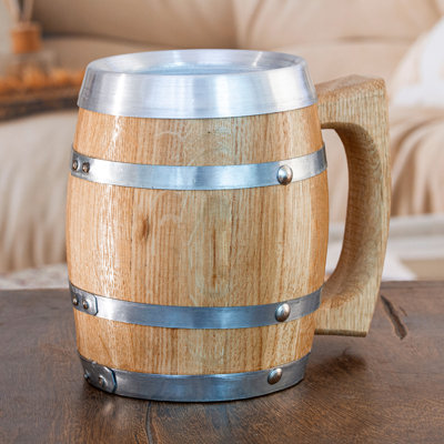 Jassidy 11oz. Handmade Oak Wood Beer Mug