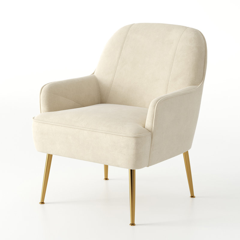 Ebenezer Velvet Armchair, Cream