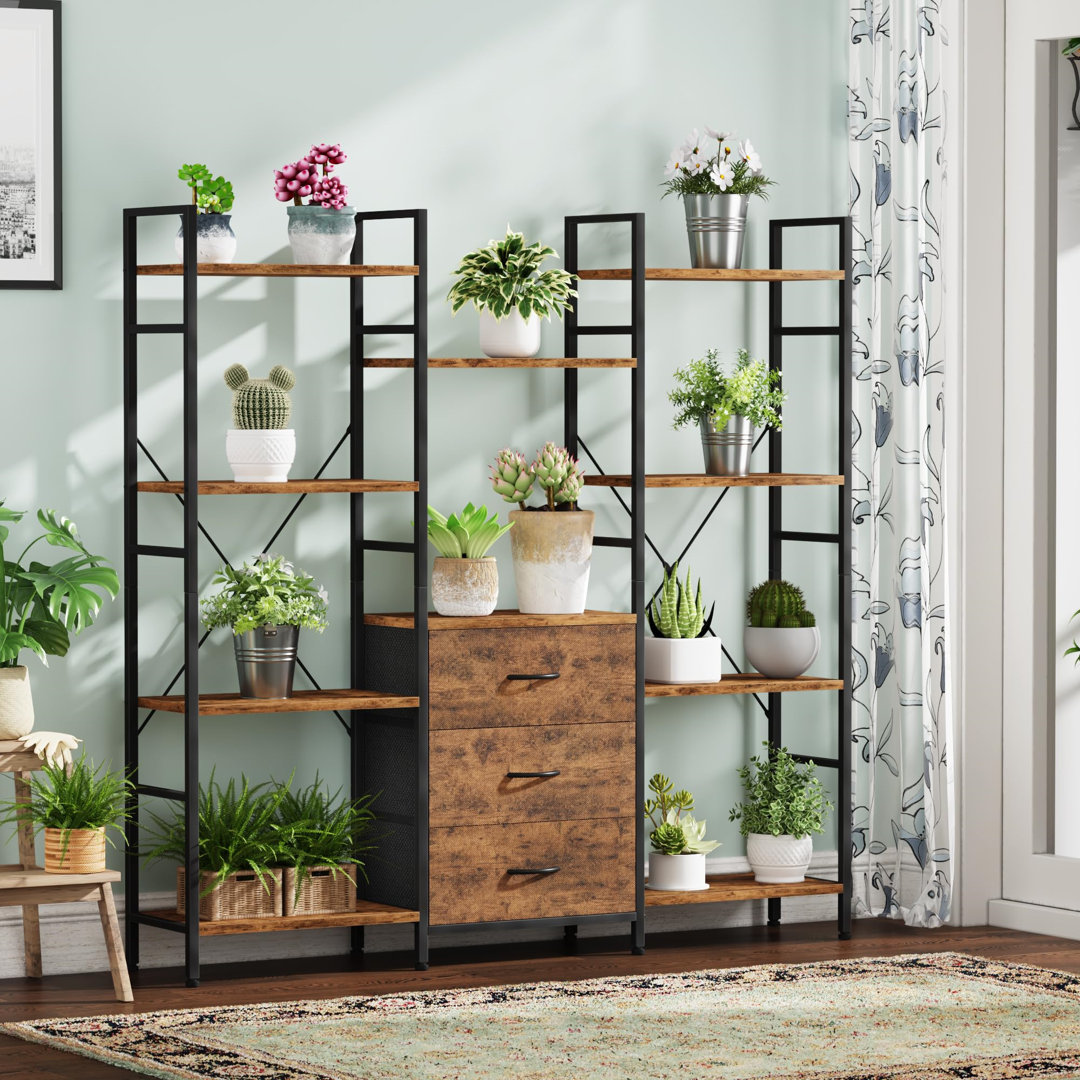 141.5cm H x 100cm W Metal Etagere Bookcase